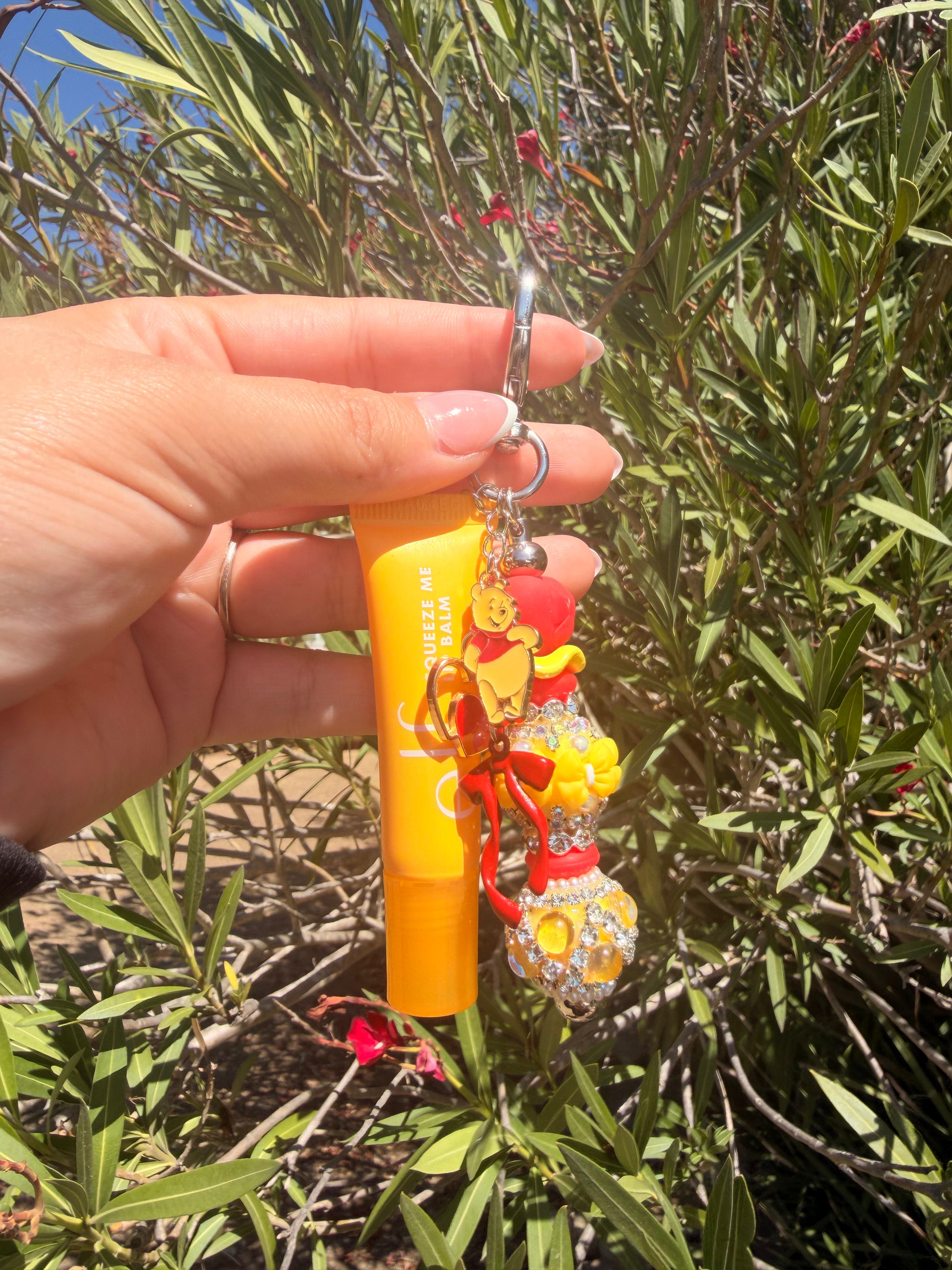 Small elf lip balm keychain